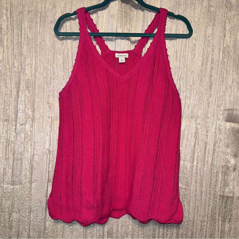 Sundance Knit Sweater Tank Top Pink {size Large}